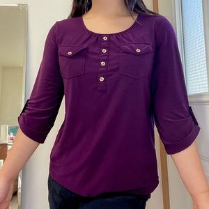 PerSeption Petite Purple Blouse